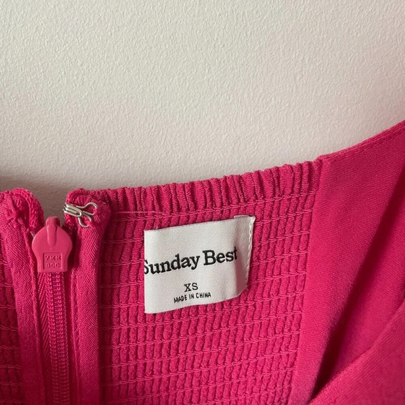 Aritzia Sunday Best Halle Baby Doll Mini Dress NWT  Ultra Pink Size XS - Picture 8 of 11